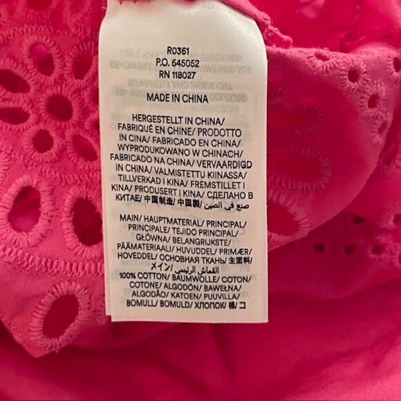 Boden 100% Cotton Poplin Embroidered Eyelet Scalloped Hem Maxi Skirt Pink US 4 - Picture 4 of 5